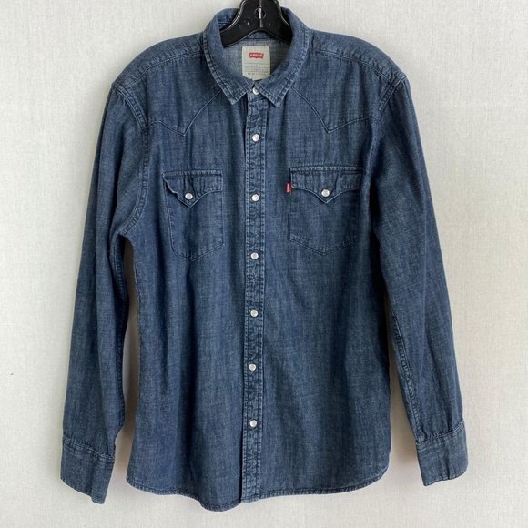 LEVI Dark Denim Shirt - Picture 1 of 9